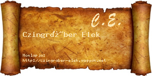 Czingráber Elek névjegykártya
